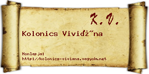 Kolonics Viviána névjegykártya